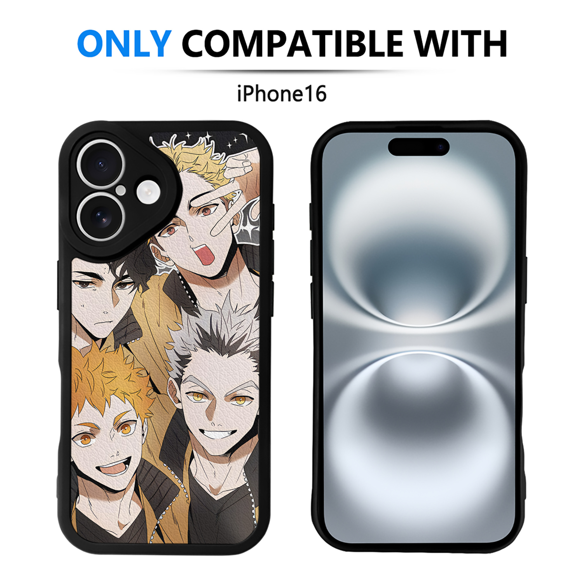 （画像用） ハイキュー!! Haikyu!! 【iPhone 16シリーズ対応】シリコンスマホケース（レザー調） 材質：シリコン